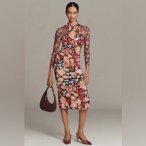 NWT Anthropologie Floral Long Sleeve Dress Size Small
